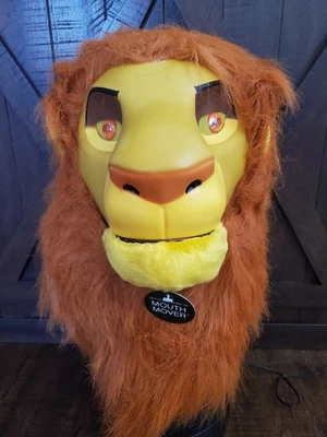 Disney Simba Mask  Lion King  Mouth Mover Costume Accessory New Adult Can't Wait - Image 1 of 4