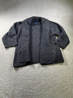 Suéter Karen Scott Para Mujer Grande Gris Carbón Lana Acrílico Frente Abierto Foto 1 de 4