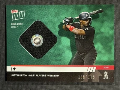 2019 Topps Now Player’s Weekend Justin Upton Game Worn Jersey Relic Card #4B - Image 1 of 2