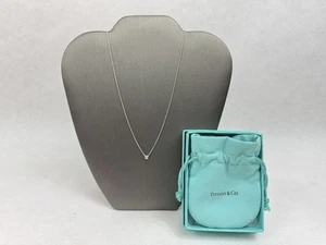 Tiffany & Co. Elsa Peretti Diamonds by the Yard Single Diamond Pendant Silver - Picture 1 of 5