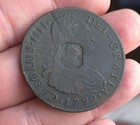 Extremely Rare 1799 Mexico 8 Reales Coin With George III Countermark