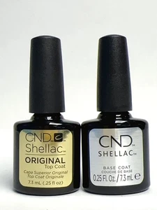 CND Shellac Duraforce Gel Top Coat Base Coat 0.25oz Duo Pack - Foto 1 di 1