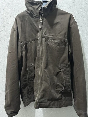 Chaqueta de Lona Timberland Marrón Forrada a Cuadros Cremallera Ropa de Trabajo para Hombre’s M Foto 1 de 4