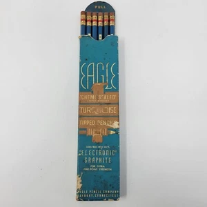 Vintage Adler Türkis Zeichenstifte H, 2H Chemi-Versiegelt Elektronisch Graphit - Bild 1 von 12