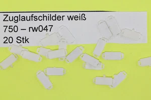 Bastler - H0 Zuglaufschilder weiss aus Kunststoff, 20 Stück - rw047 - Roco/Röwa - Bild 1 von 2