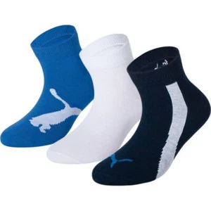 PUMA KIDS SPORT SOCKS 3 PACK NAVY BLUE WHITE RRP £9.99 - Picture 1 of 2