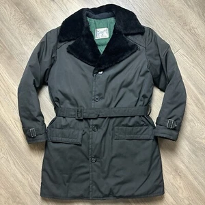 Vtg 60s Goose Down Coat Ski Faux Fur Collar Belted Jacket S Sportcaster Seattle - Picture 1 of 9