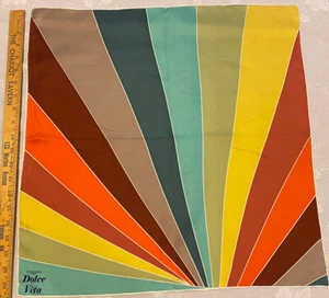 Pure Silk Scarf hand-rolled Edges Designer Longines Dolce Vita Fall 21” Square - Picture 1 of 7