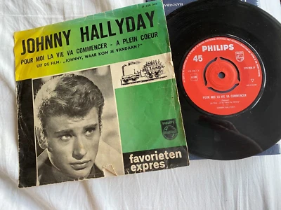 JOHNNY HALLYDAY - POUR MOI LA VIE VA COMMENCER - 45T. PAYS-BAS NL 1963 VINYL EX - Image 1 of 2
