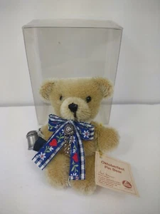 Martin Hermann Octoberfest Pin Bear Mohair Germany Teddy Plush 4" tall w/ tag - Picture 1 of 9