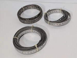Lot of 3 Unbranded Galvanized Perforated Metal Hanger Strap Plumbers Tape - Picture 1 of 8