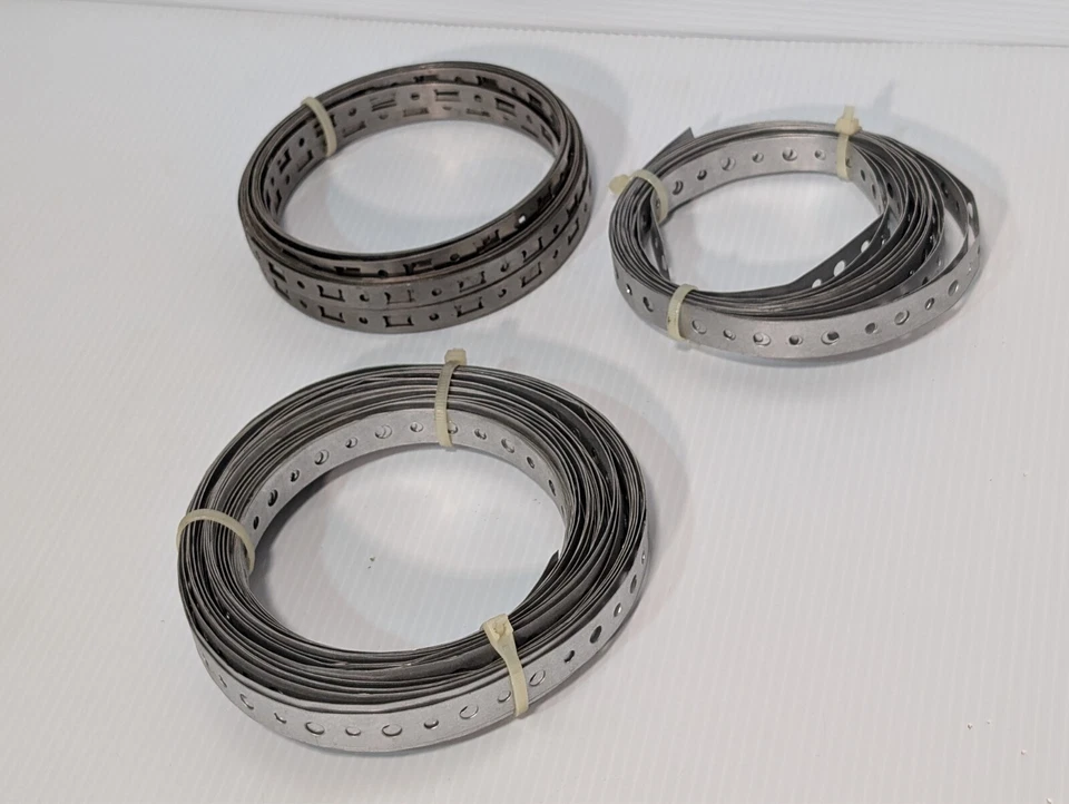 Lot of 3 Unbranded Galvanized Perforated Metal Hanger Strap Plumbers Tape - Image 1 of 4