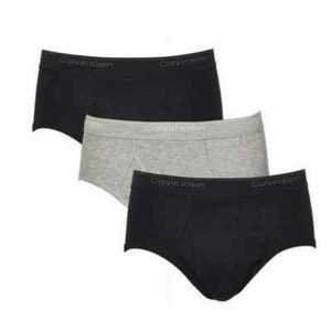 Calvin Klein Men 3-Pack  100% Cotton Briefs Classic Fit  Underwear MEDIUM