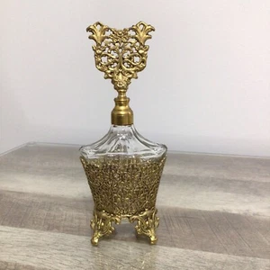 Vintage West Germany Ornate Filigree Perfume Bottle with Glass Dauber - Picture 1 of 13