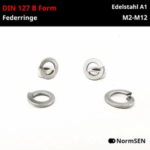 Federringe DIN 127 B Form Edelstahl A1 Federscheiben Sperringe rostfrei M2 - M12 - Bild 1 von 7