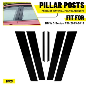 6x For BMW 3 Series F30 2013-18 Pillar Post Window Door Trim Cover Gloss Black H - Picture 1 of 9