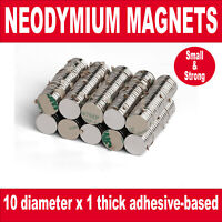 Super Strong Magnets 0.6Kg PULL* with an adhesive base Powerful 10mm x 1mm 