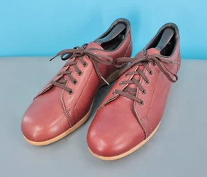 Men's VTG NOS 70s Red Leather Dexter Sneakers Sz 8 M 1970s Shoes Reggie - Picture 1 of 11