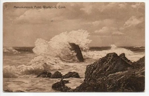 Westbrook CT Connecticut Menunketesuck Point Sepia Divided Back Postcard PM 1910 - Picture 1 of 14