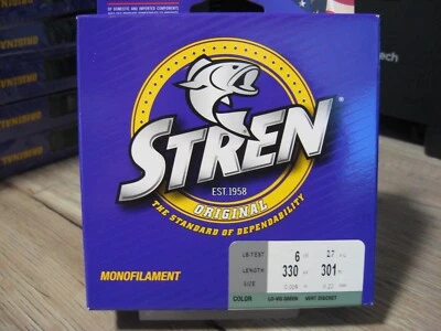 Línea de pesca monofilamento original Stren - 6 lb mono - 330 yardas - verde LO-VIS Foto 1 de 4