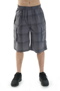 Pantalones Cortos de Carga YAGO Para Hombre Cintura Elástica Cordón Calce Relajado A Cuadros E4, S-5XL - Imagen 1 de 10