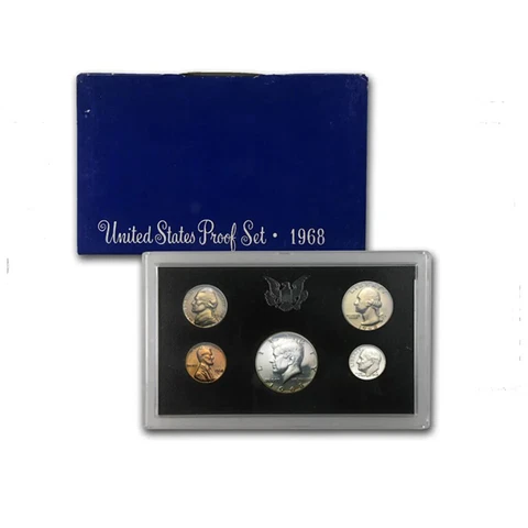 US Mint 1968 Clad Proof Set - Complete with Box Cover