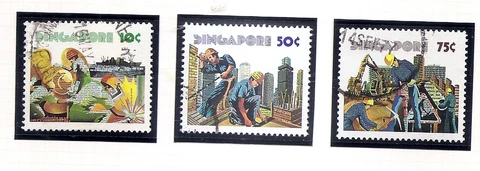 99c Starts - SINGAPORE Set of 3  Scott 276-78 SG 302-05 Used Cover