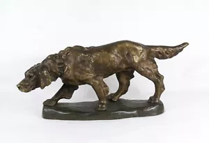 Thomas Francois Cartier (French, 1879 - 1943) Hunt Dog Bronze Sculpture Signed - Picture 1 of 12
