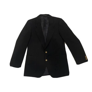 Daniel Hechter Paris Men's 40R Black Gold Button Classic Blazer Sport Coat Wool - Picture 1 of 7