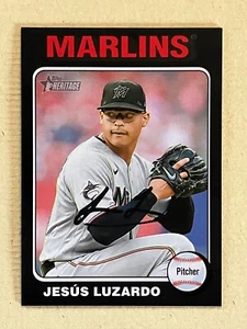 2024 Topps Heritage Mini Negro Paralelo Jesús Luzardo 27/50 Miami Marlins - Imagen 1 de 2