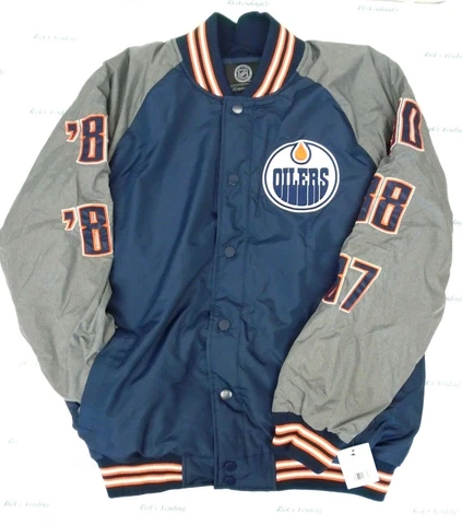 Edmonton Oilers Men's Large GIII No Huddle Varsity Jacket 029 Cover