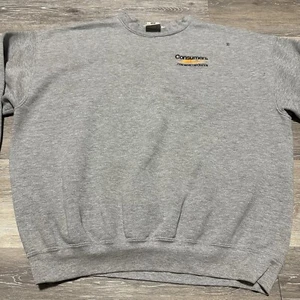 VTG Lee Heavyweight Crewneck Pullover Sweatshirt Mens XL Gray Consumers Concrete - Picture 1 of 9