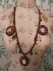 Mikey Chain Belt / Necklace  Rosette Cameo Diamante Tassel Detail Vintage 1990s