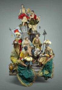 Neapolitanische Krippe komplett Szene Krippenkunst Wirtshaus Krippe 55x40x110 - Bild 1 von 18