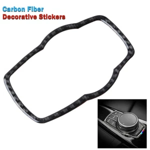 for BMW F10 F30 Car Carbon Fiber Multimedia Button Frame Cover Knob Trim Sticker - Picture 1 of 7