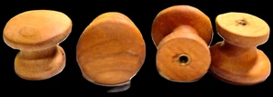 TEN (10) BRAND NEW FINISHED CHERRY 1" ROUND WOOD CABINET KNOBS / PULLS AA - Picture 1 of 1