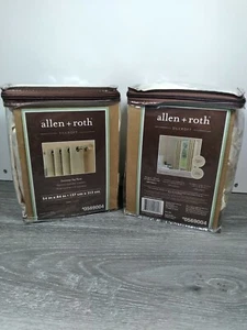 Lot of 2 New Allen Roth Silcroft 84"x 54 Grommet Top Panel Curtain Panels-Ivory - Picture 1 of 5