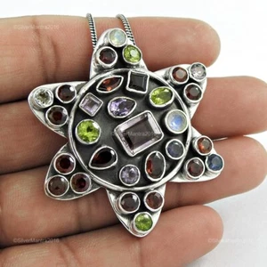 Peridoto Piedra Plata Maciza Enero Boda Madre Regalo Cumpleaños Colgante Joyería - Imagen 1 de 5