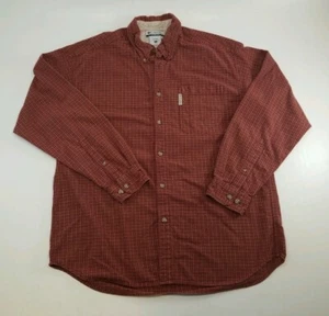 Camisa para hombre Columbia XL roja a cuadros manga larga 100 % algodón - Imagen 1 de 6