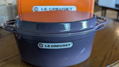 Le Creuset 7.25 Qt Cocotte Oval Grill Dutch Oven Retired Cassis - Image 1 of 4