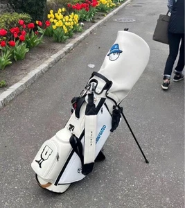 Malbon Golf × UNDEFEATED Caddy Bag color White 2 Covers normal clear Japan New - Picture 1 of 8