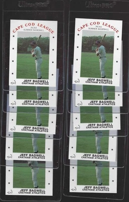 (10)x 1988 Jeff Bagwell Novato P&L Promociones Liga Cape Cod Inversionista Grado Salón de la fama Foto 1 de 4