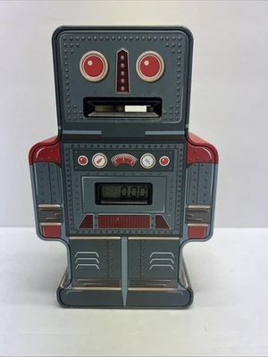 Banco de moedas robô antigo com contador digital, novidade caixa de economia de dinheiro - Imagem 1 de 4