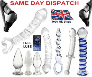Non Vibrator Glass Dildo Anal Butt Plug Prostate Massager Sex Toy for Men Women - Picture 1 of 56