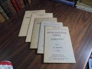 LOT 5 Metropolitan Opera Libretto Boheme Turandot Pagliacci Norma Don Giovanni - Foto 1 di 16