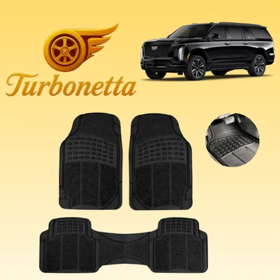 Alfombrillas protectoras de goma para todo tipo de clima 3 piezas para Cadillac Foto 1 de 4