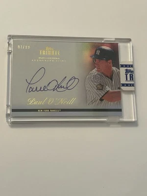 2012 TOPPS TRIBUTE PAUL O'NEILL ENCASED SEALED REFRACTOR AUTO /99 NY Yankees - Image 1 of 2