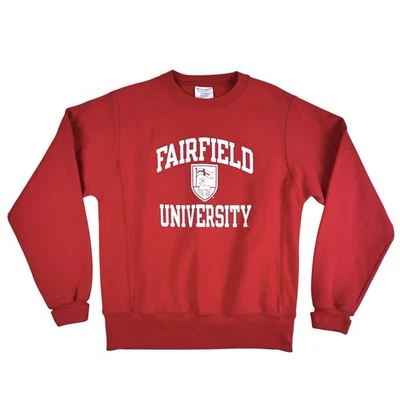Fairfield университета колледжа толстовка Sz S красный Crewneck чемпион обратный плетение - Изображение 1 из 4