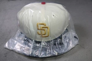Gorra ajustada de los Padres de San Diego para hombre 7 1/2 oro crema MLB béisbol nueva era - Imagen 1 de 6