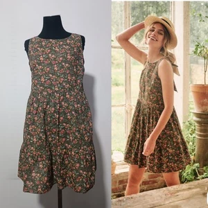 Sezane Mini Baumwollkleid mit Bindebändern Gr. 38 geblümt - Bild 1 von 15
